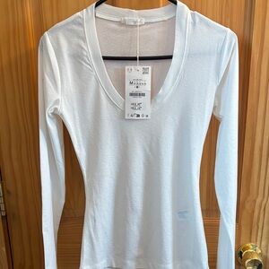 Zara Basic V-Neck Women's Top